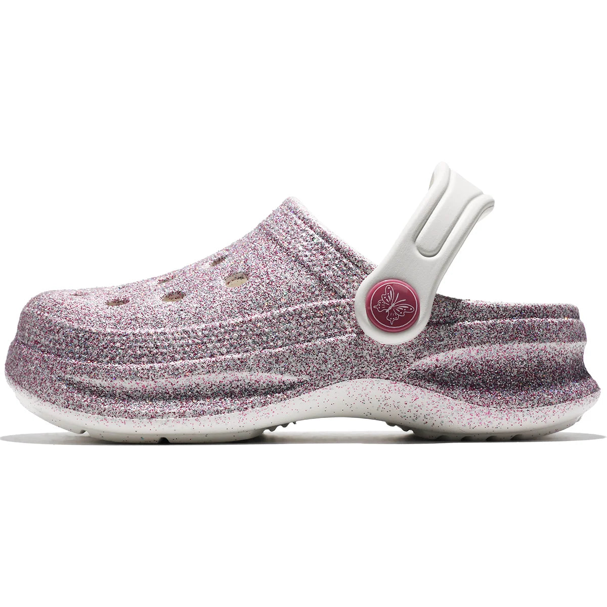 Kid's Glitter Clog and Mules, Lightweight EVA Garden Shoes, Non-Slip Sandals, Breathable Slip-On Shoes for Indoor Outdoor 168