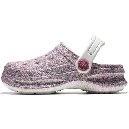 Kid's Glitter Clog and Mules, Lightweight EVA Garden Shoes, Non-Slip Sandals, Breathable Slip-On Shoes for Indoor Outdoor 168
