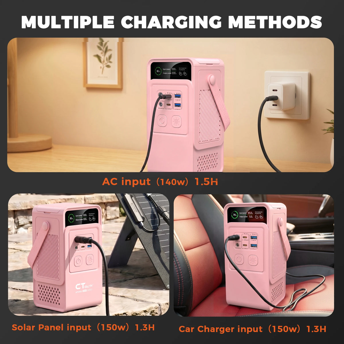 CTOLITY 200W Portable Power Station, 192Wh 60000mAh Solar Generator Storage Energy Power Bank For Camping Travel RV Home