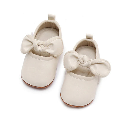 Citgeett Autumn Infant Baby Girl Princess Dress Shoes Leather Bowknot Flats Crib Shoes Non-Slip Shoes