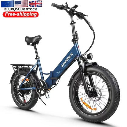 Fat Tire Folding Electric Bike | 750W Motor 20-Inch Wheels | Adult Mountain E-Bike