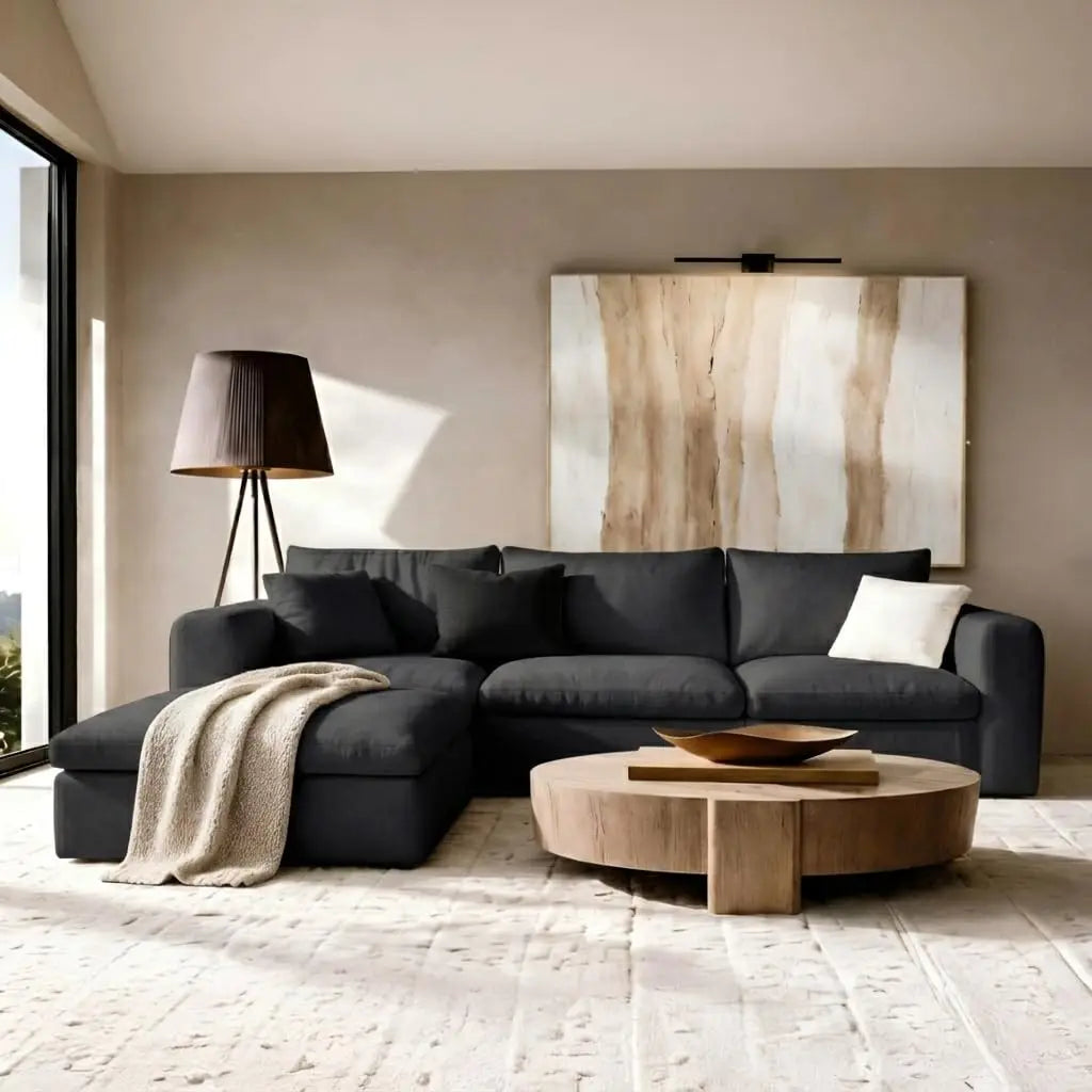 Modular Cloud Sectional Sofa, No Assembly Boneless Couch, High Back Pillows, Living Room & Apartment Durable Fabric, Customized