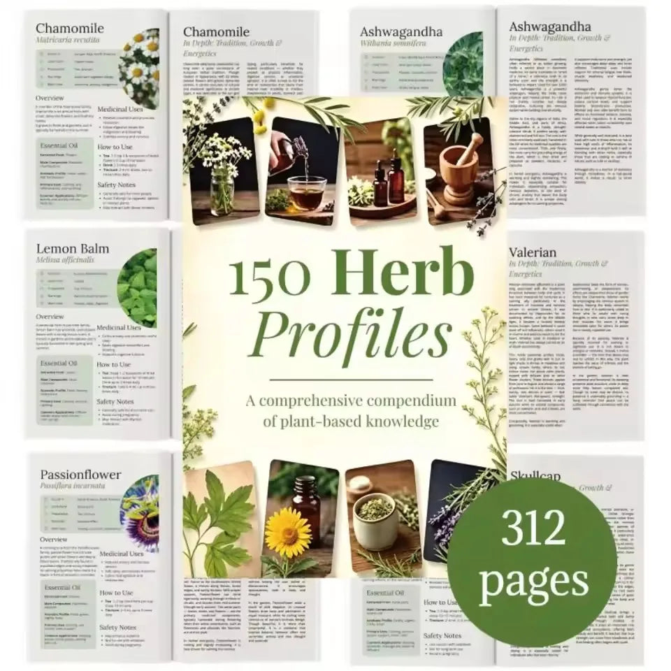 Herbal Medicine Book 150 Herb Profiles Natural Remedies Guide Medicinal Plants Encyclopedia Home Healing Reference Book