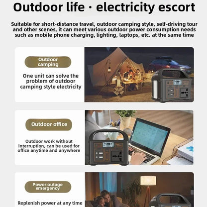 100W 76.8Wh Portable Power Station Solar Generator Outdoor Emergency Mobile 24000mAh LiFePO4 Power Bank For Camping Power LED