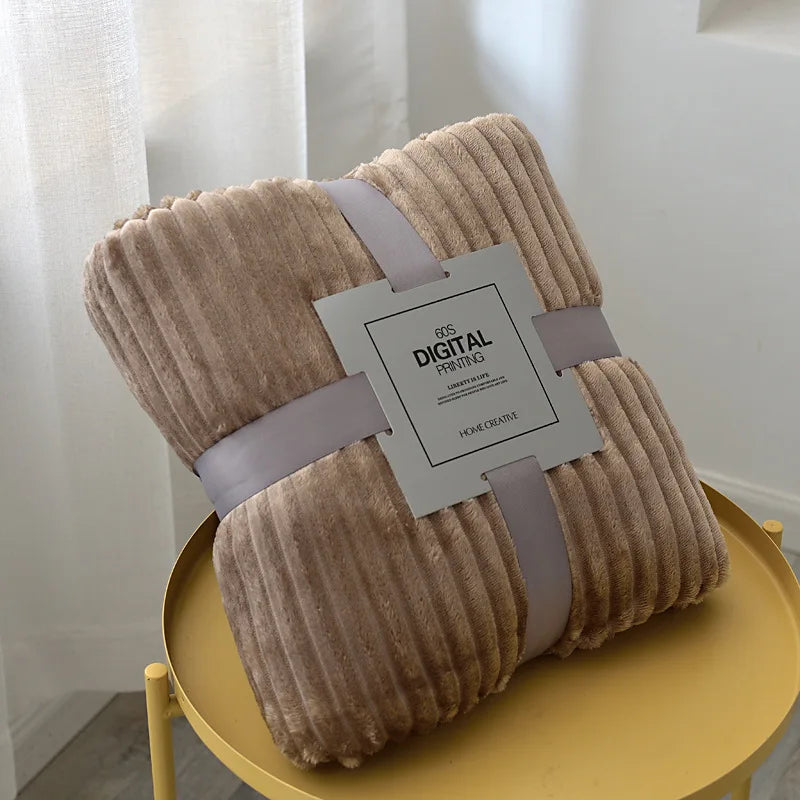 Soft Plaid Blankets Warm Coral Fleece Throw Blanket Sofa Cover Bedspread On The Bed For Adult Kid Pet Winter Warm Blankets
