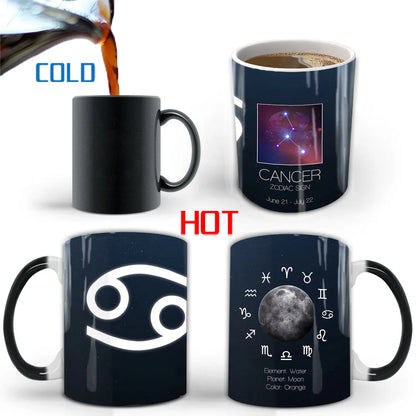 Creative Constellation Changing Color Cup Water Transfer magic Coffee Mug  friends birthday gift cup