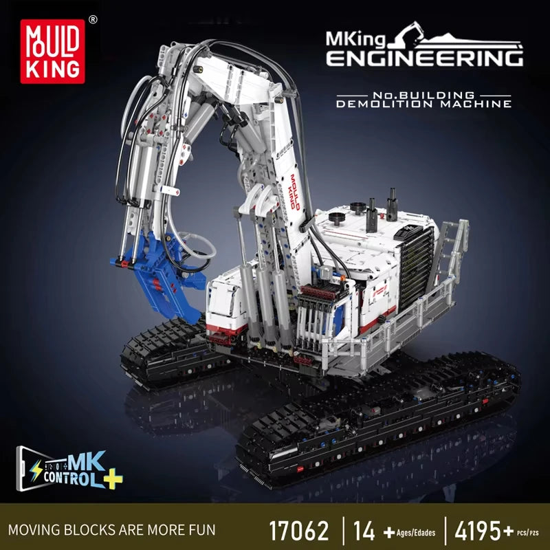 4195Pcs Technology Remote Controlled Demolition Machine Building Blocks High-Tech Hydraulic Excavator Bricks Toy Kids Gifts