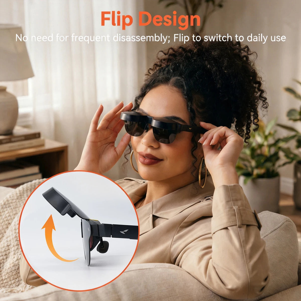 Fonken Lens Hood For RayNeo Air3/Air3s Pro/Air4/Air 4 Pro Glasses Immersive Experience Flip Up Light Shield Cover