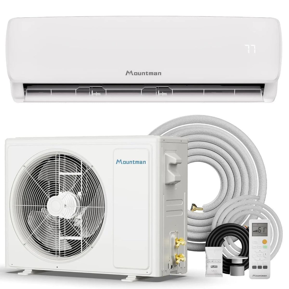 18000BTU Mini Split AC/Heating System, 19SEER2 230V Energy Efficient Mini Split Air Conditioner with Heat Pump, Cools, Custom