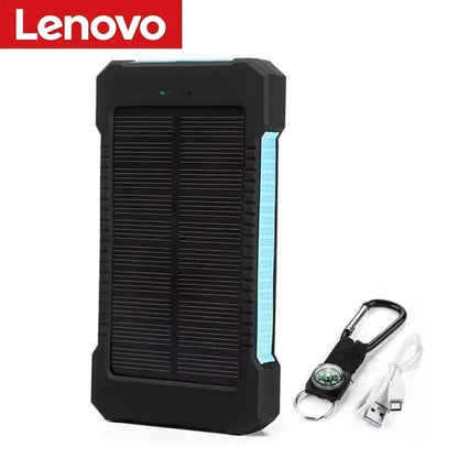 Lenovo Large‑Capacity 500000mAh Solar Power Bank Outdoor High‑Speed Charging Portable Charger for iPhone Samsung Huawei