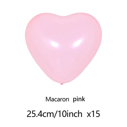 15pcs heart-shaped balloons, Maka color pink/blue/latex balloons Valentine's Day birthday wedding anniversary decoration