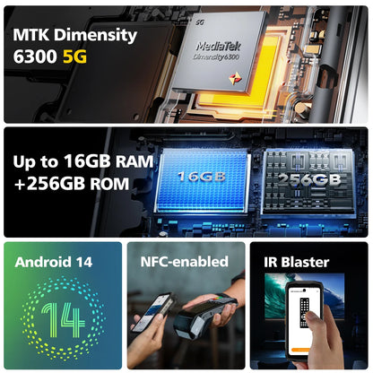 Ulefone Armor Mini 20 Pro 5G 4.7' Rugged Phone 64MP Night Camera 6200mAh Smartphone LED Light 16+256GB Android 14 Mobile Phone