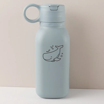 450ML Custom Name Silicone Straw Cup, Personalized Cartoon Pattern Water Bottle, Leakproof Sports Water Bottle for Kids Adults