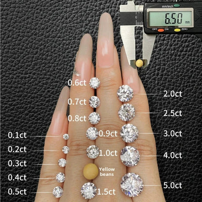 Messi Jewelry With IGI GIA Certificate Round Lab Grown Diamonds 0.5~0.6ct 0.7~0.8ct 0.8~0.9ct 1~1.1ct 1.5ct 1.6~1.7ct Wholesale
