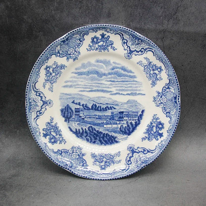 The Blue Britain Castles  Dinner Set European Style Dinner Ware Ceramic Breakfast Plate Beef Dishes Dessert Dish Soup Bowl