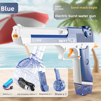 Electric Water Gun Toy Rechargeable Long Range Water Blaster for Beach Pool Backyard Battles Adults Kids Summer Toy Birthday
