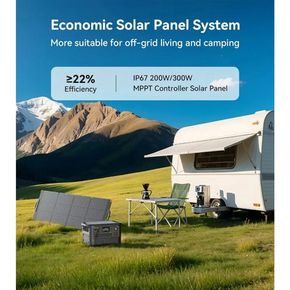 3072Wh 3000W Solar Generator, LiFePO4 Battery, Fast Charging, 100W USB-C Output for Home Camping RV Emergency, Custom