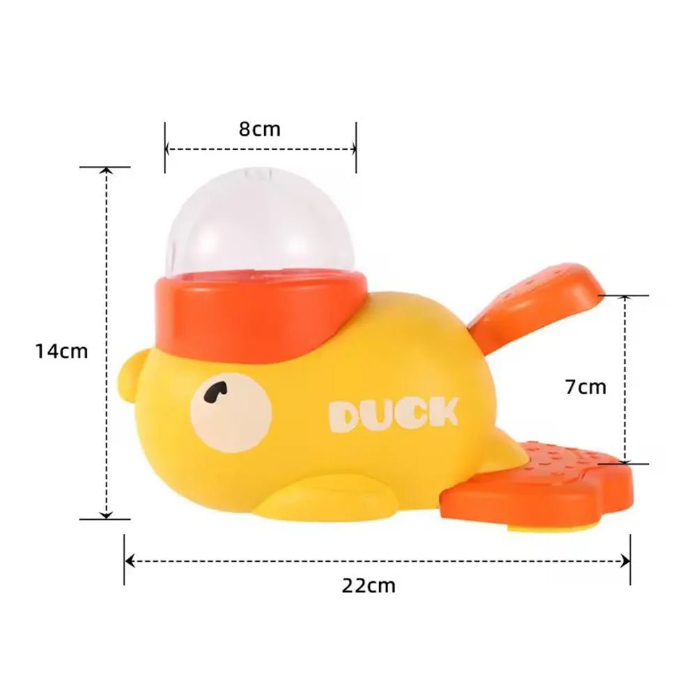 Pet Cat Dog Automatic Intelligent Interactive Food Dispenser with Little Yellow Duck Design Anti-slip Bottom Pet Feeder