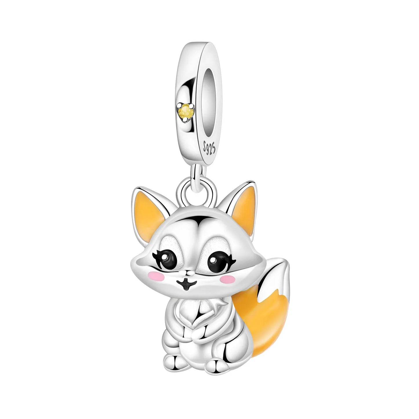Hot Sale 925 Sterling Silver Dog Cat Cute Pet Animals Pendant Birthday Party Gift for Women Bangle Bracelet Necklace DIY Jewelry