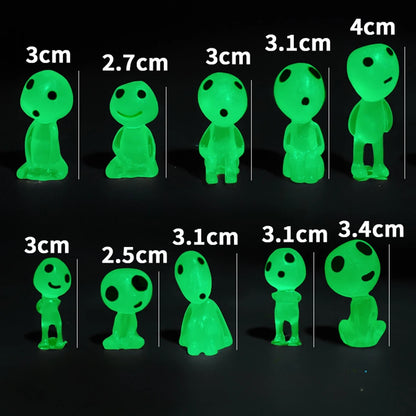 10pcs Fairy Garden Accessories Luminous Ghost Resin Figures Tree Elves Miniature for Micro Landscape Gnomes Garden Outdoor Decor