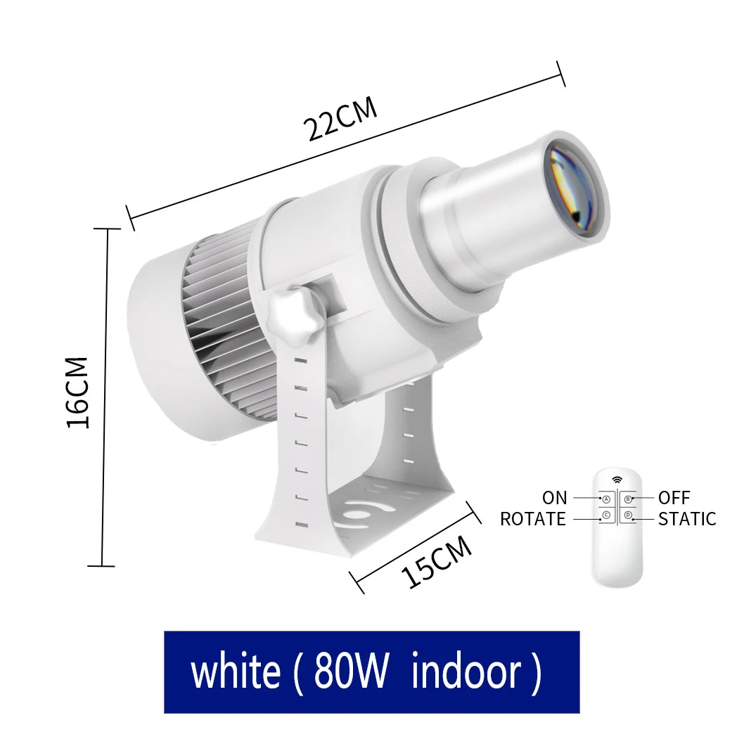 Custom Led HD Gobo Logo Projector Indoor Outdoor Ip67 Waterproof Rotating Advertising Image Projection Light For Floor Wedding