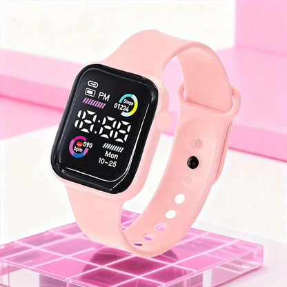 6-Piece Set of Fashion Electronic Watch Necklace Earrings Ring Set for Teenagers Boys and Girls, the Best Choice for Friend