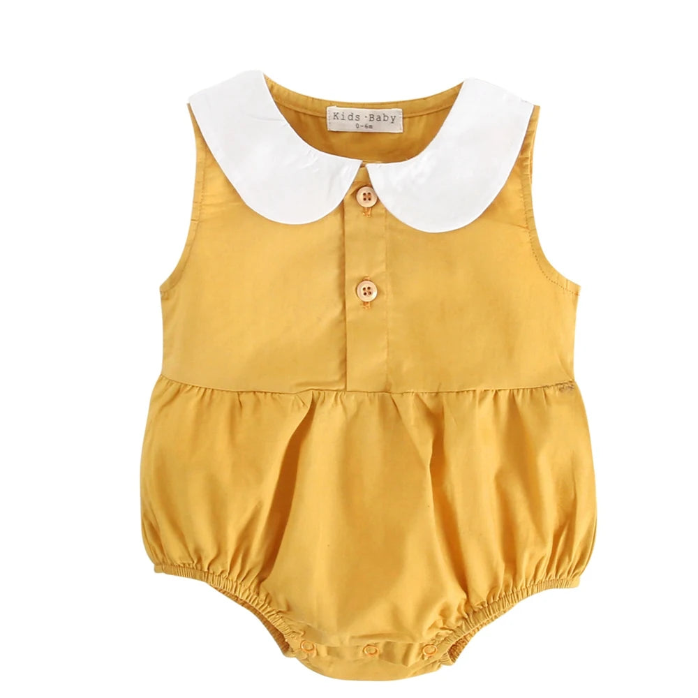 Sanlutoz Summer Cotton Baby Bodysuit Newborn Cute Plaid Clothing for Baby Girls Sleeveless Princess Toddler Infant Bodysuits