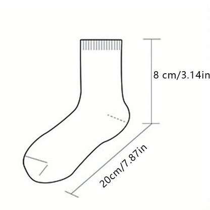 6 pairs of women's mid leg pleated socks, suitable for casual clothing, daily comfortable and soft texture