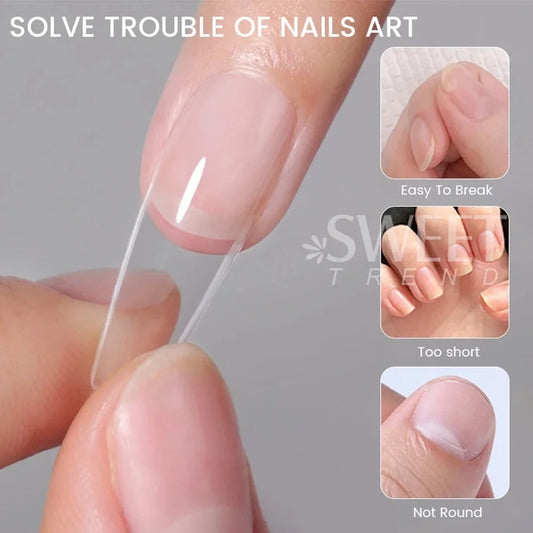 550pcs Translucent Frosted Nail Tips Soft Almond Coffin Square Acrylic Soft Full Cover False Nails Matte Press On Nails Manicure