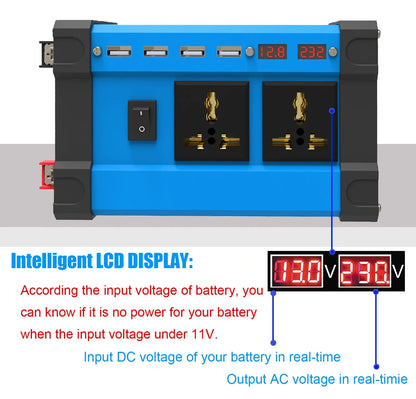 6000W Solar Power Complete Kit 12V To 220V Inverter 30A Controller 2*300W Panel System for Home/RV/Camping Full House Generator