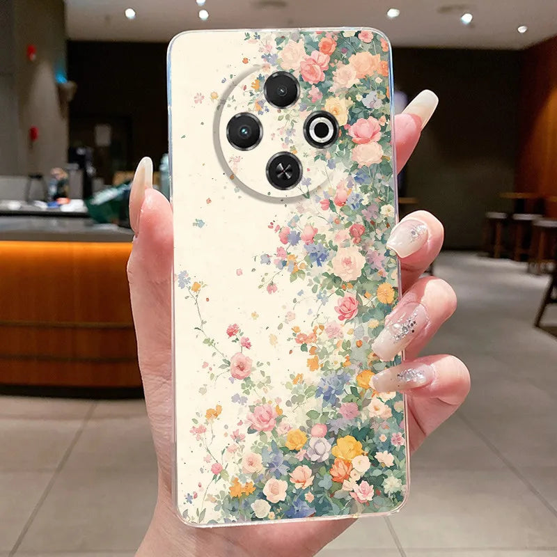 For Tecno Spark 30C Case kl5 kl5n Aesthetic Butterfly Flower Clear Soft Silicone Back Cover Techno Spark 30C Phone Case k15 k15n