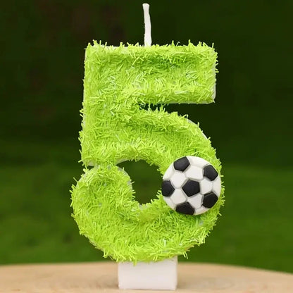 New 0-9 Number Birthday Candles Original Green Silk Football Birthday Cake Digital Party Anniversary Candle