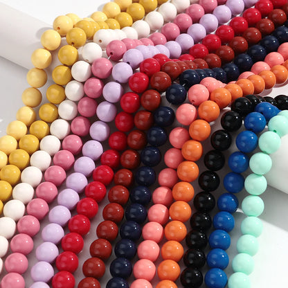 Boho Colorful Acrylic Big Ball Bead Chain Necklace Trendy Handmade