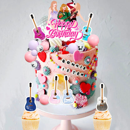 LaVenty  Singer Birthday Cake Decoration 1989 Girl Cake Topper Party Decorations Birthday Girls Theme Photo Backdrop Era Party