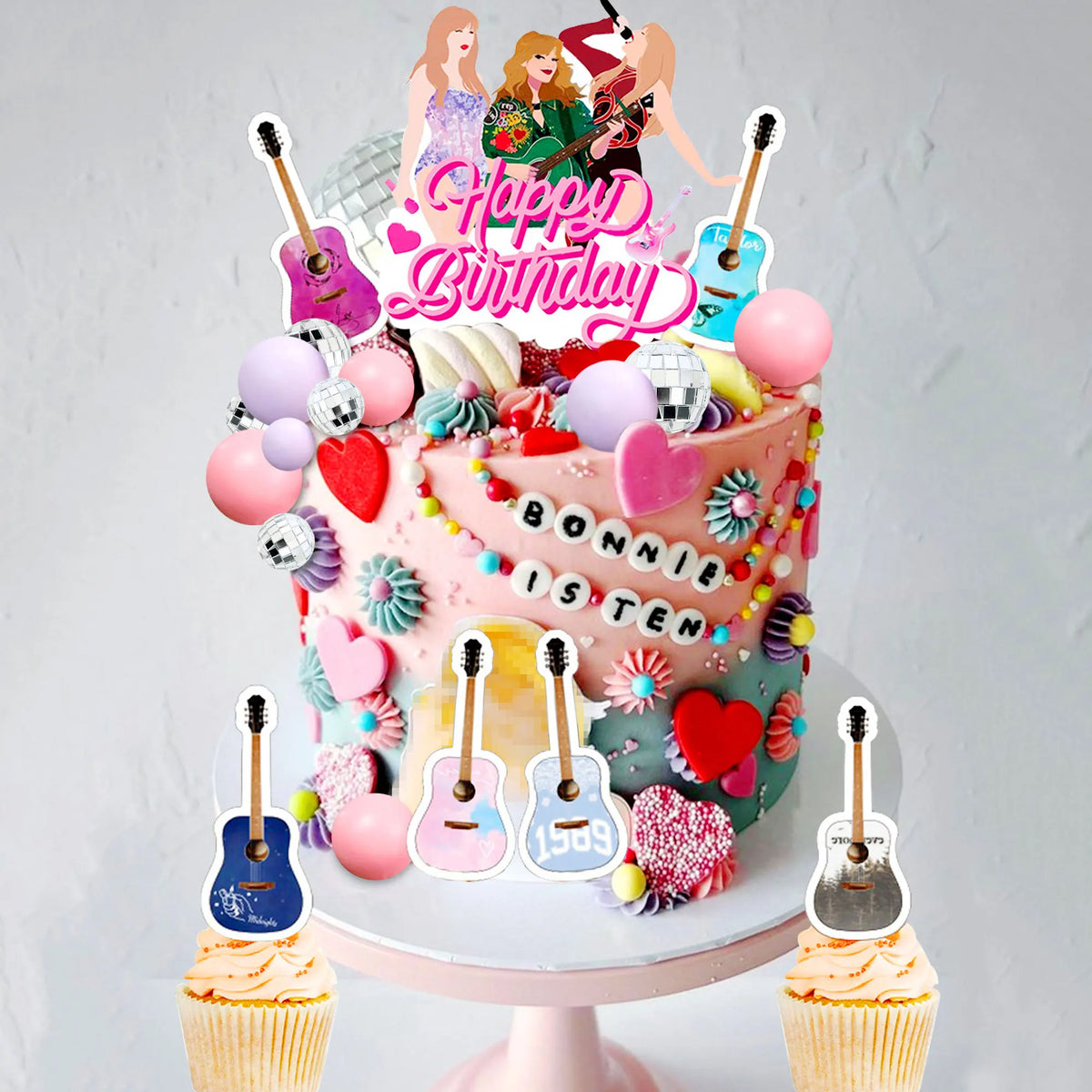 LaVenty  Singer Birthday Cake Decoration 1989 Girl Cake Topper Party Decorations Birthday Girls Theme Photo Backdrop Era Party