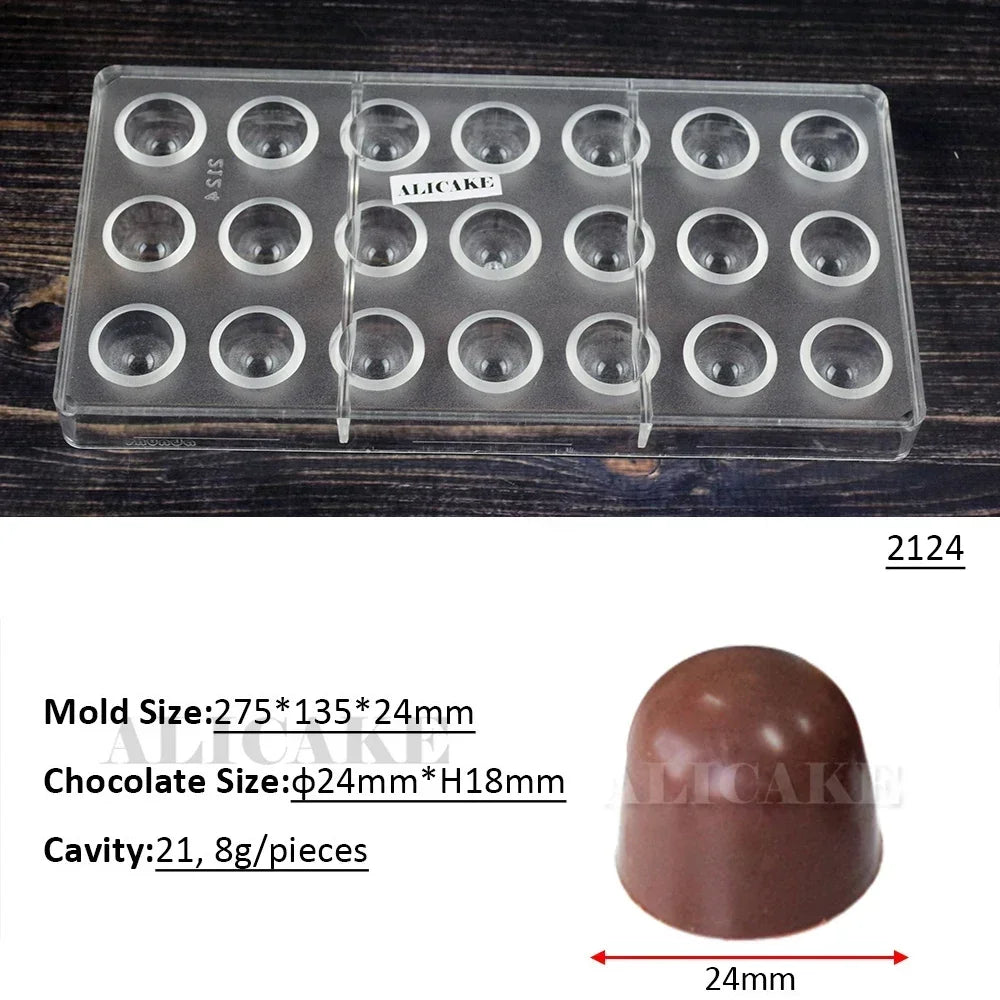 1Pcs Chocolate Molds Polycarbonate Candy Flowers Cube Oval Shape Confectionery Pans Trays Acrylic Baking Utensils Pastry Mould