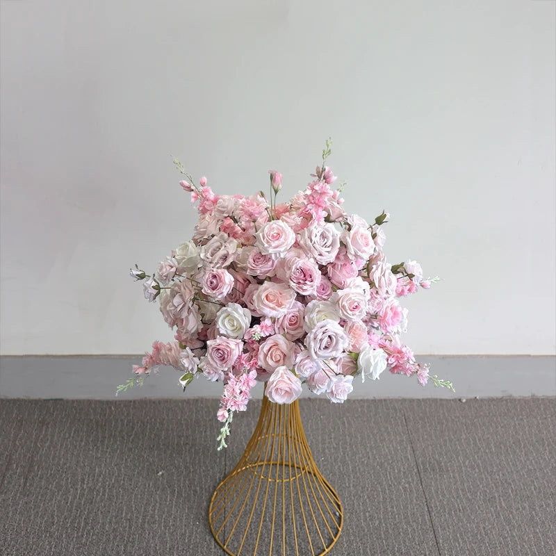 70/60/30cm White Rose Green Plants Leaf Artificial Flower Ball Wedding Table Centerpiece Decor Marriage Banquet Road Lead Floral