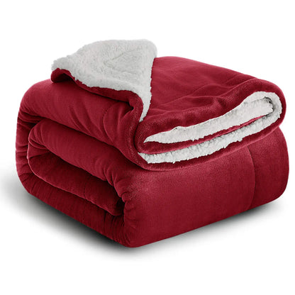 Sherpa Fleece Blanket Throw Black Soft Reversible Thick Plush Blankets Microfiber Winter Bed Blanket for Camping Couch Sofa
