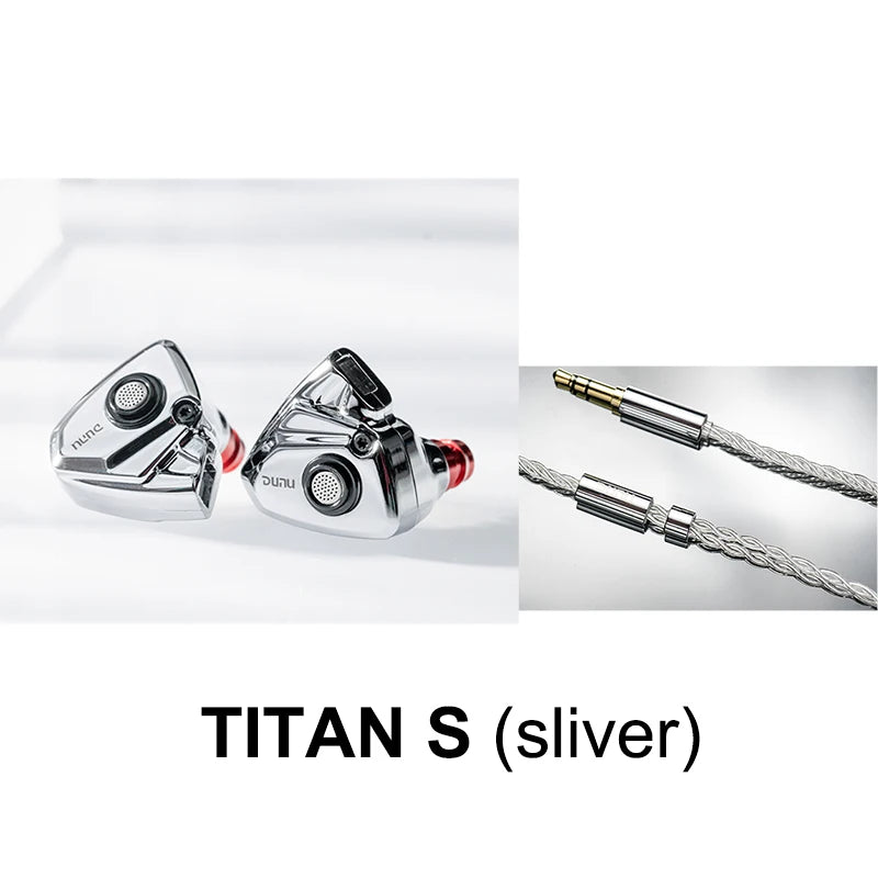 DUNU TITANS Hi-res HIFI In-ear Earphone 11mm Dynamic Driver Monitor IEM Earbuds 2Pin 0.78mm Detachable Cable Headset TITAN S