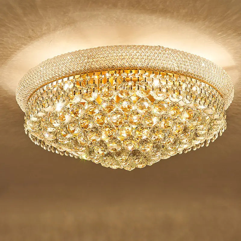 Gold Luxury Crystal Chandelier Lights 3000K 4000K Dimmable Chandeliers, Home Decor Hanging Lamps for Villa Duplex High-ceiling