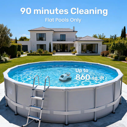 2026 New Gosvor Pool Cleaner Robot Pool Vacuum, Dual Cleaning Modes, Cordless Robotic Pool Cleaner Lasts 90 Mis, Self-Parking, Portable, 1200-1900GPH, Ideal for Above Ground Pool up to 860 sq.ft