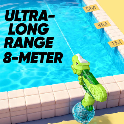 Electric Dinosaur Water Gun With LED Light Up Continuous Shooting Up to 8M Range Summer Pool Beach Toy for Kids Boys Girls