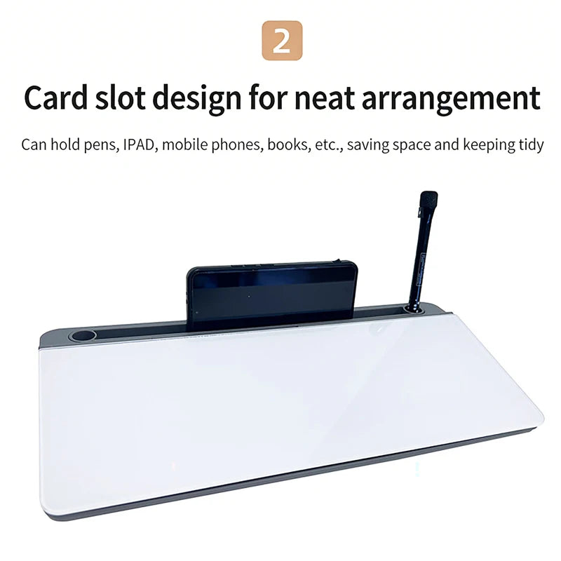 Glass Desk Whiteboard With Storage Plastic Memo Keyboard Stand Tempered Household Message Board Home Office Blackboard