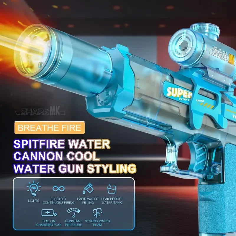 Hot New In Stock LED Electric Water Gun Automatic Continuous Fire Water Blaster Toy For Kids Adults Summer Pool Beach Party