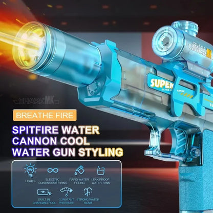Hot New In Stock LED Electric Water Gun Automatic Continuous Fire Water Blaster Toy For Kids Adults Summer Pool Beach Party