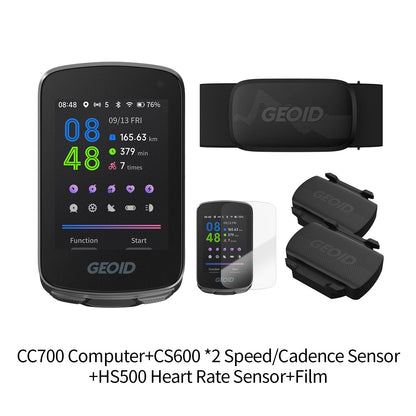 GEOID CC700 Bike Computer Wireless Color Screen ANT+ WIFI Bicycle Speedometer IPX7 Waterproof Route Navigation Cycling Odometer