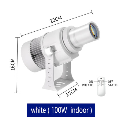 Custom Led HD Gobo Logo Projector Indoor Outdoor Ip67 Waterproof Rotating Advertising Image Projection Light For Floor Wedding