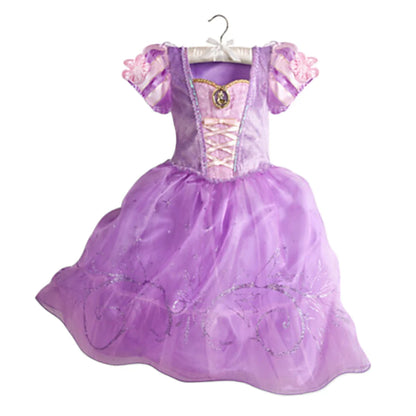 Elsa Anna Kid Princess Girls Dress Rapunzal  Kids Cosplay Halloween Vestidos Children Costume Birthday Party Dress