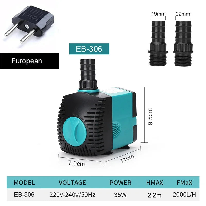 Small Adjustable Flow Rate Submersible Pump Fish Tank Aquarium Circulating Pump Bottom Filter Silent Suction Manure Change Pump