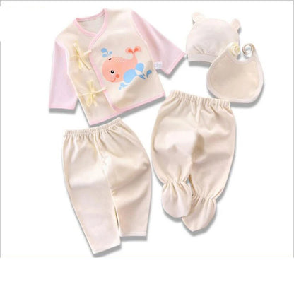 5 Pcs/set Newborn Baby 0-3 Month Clothing Set Babies T-Shirt Pants Hat Boy Girl Clothes Cotton Set